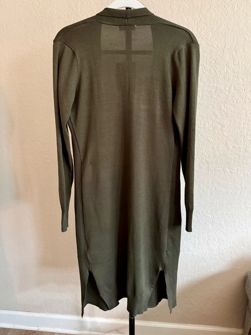 Miracle USA Dark Olive Green Longline Duster Cardigan NWT Medium - Picture 8 of 13